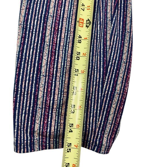 BCBGeneration Jumpsuit Women M Crossover V-neck Draped Pocket Striped Boho Beach - Picture 15 of 16